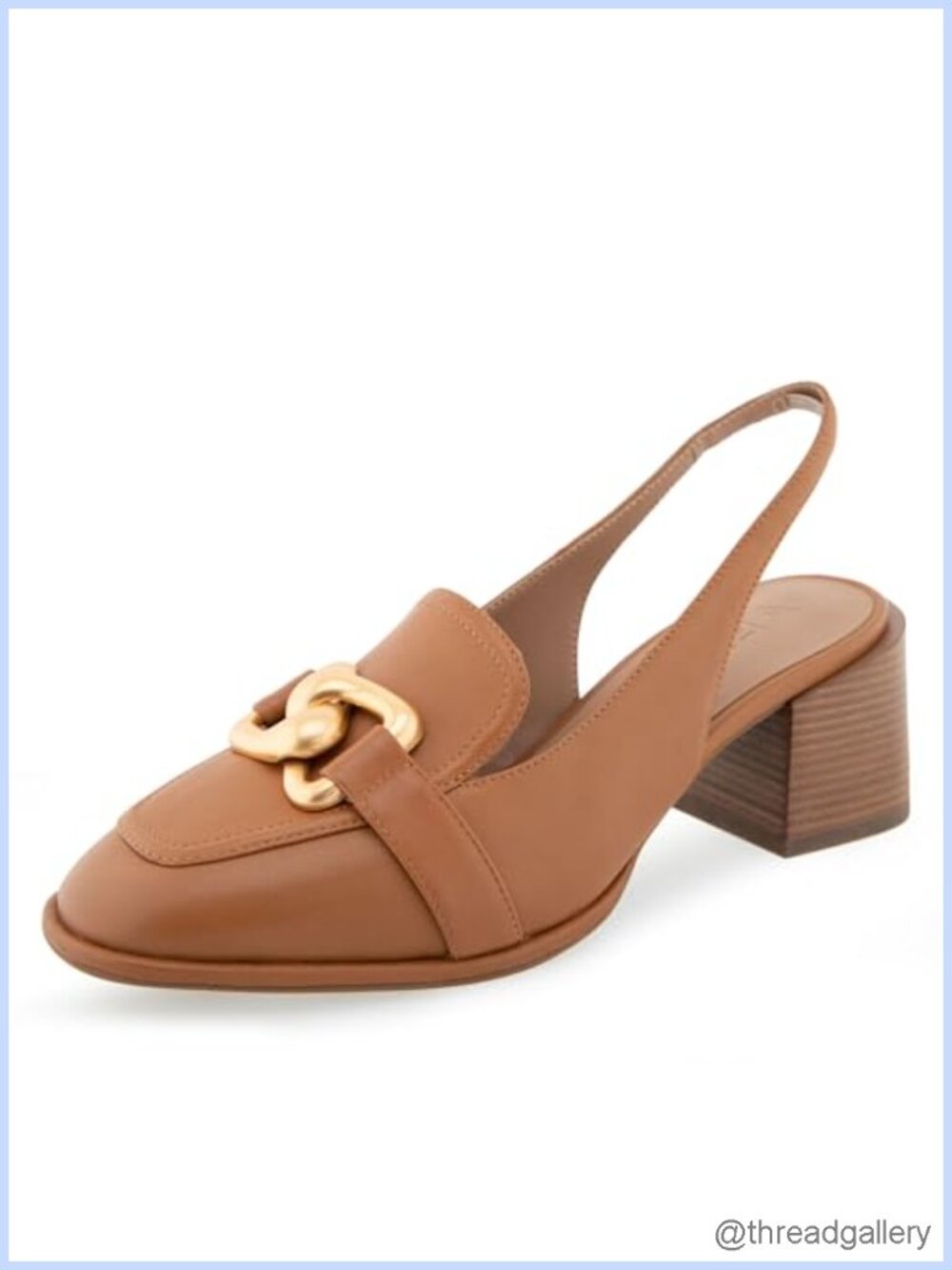 Aerosoles Allure Leather Slingback Block Heel Loafers